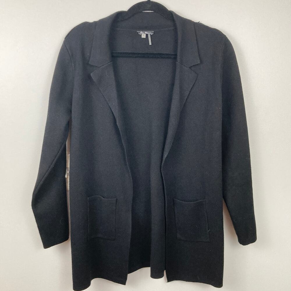 Vila Milano Black Open Sweater Blazer Womens S Minimalist Career Preppy Capsule